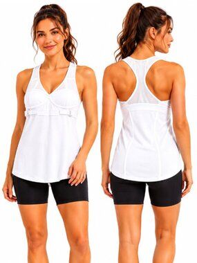 Lululemon Push Ur Limits Tank Built-In Bra Racerback White Size 8